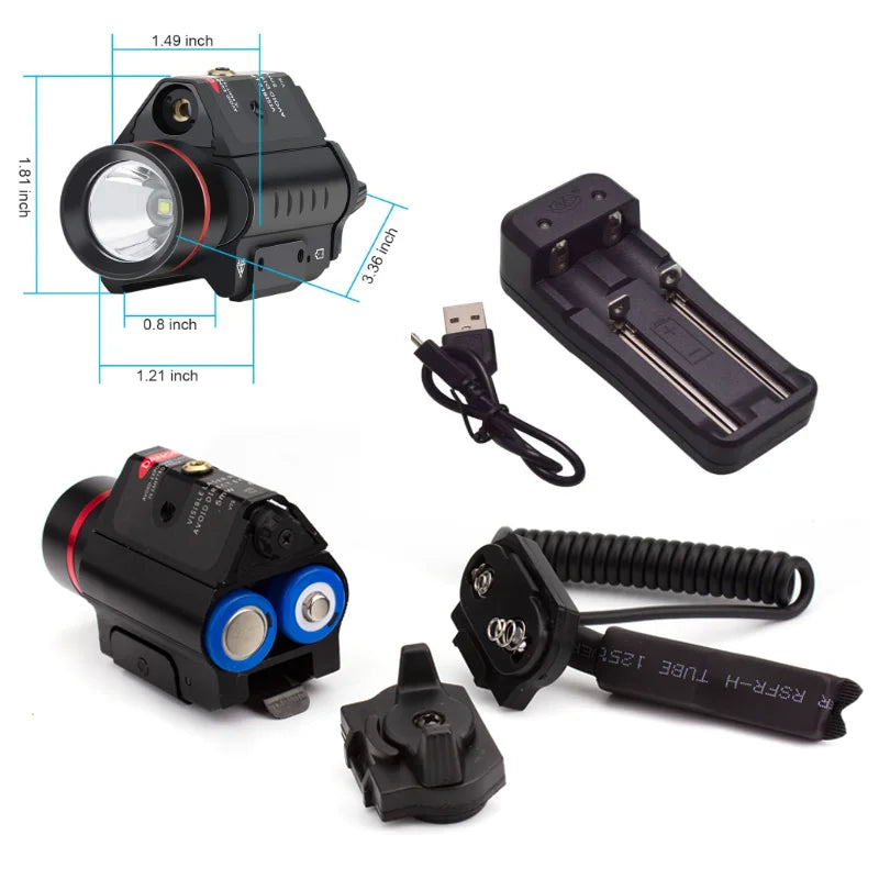 Beach Camp Laser Light Combo Red Dot Laser Sight Combo All-In-One Laser Flashlight Glock Laser Sight