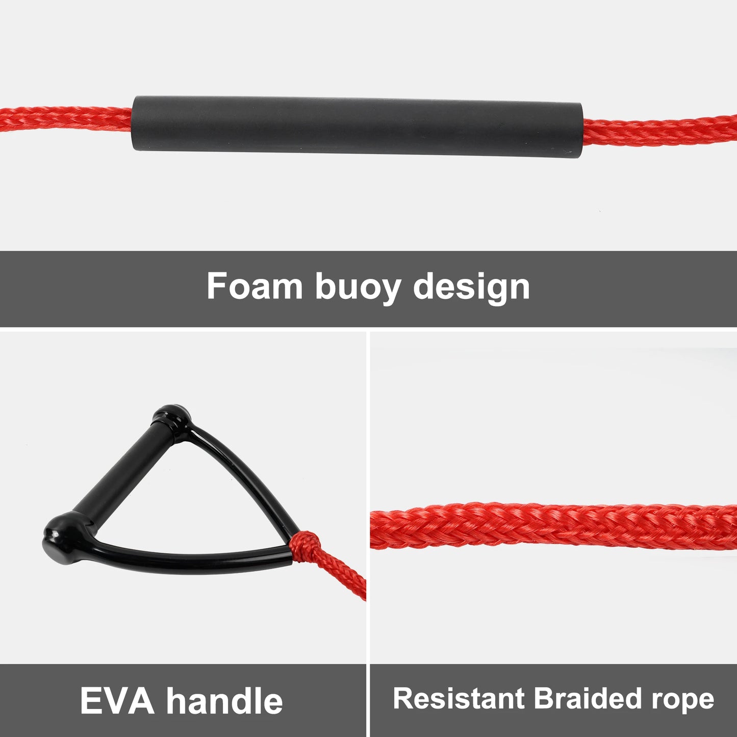 Beach Camp 24FT Wakeboard Rope Water Ski Rope with Handle Water Sport Line Competition Slalom Water Ski Rope