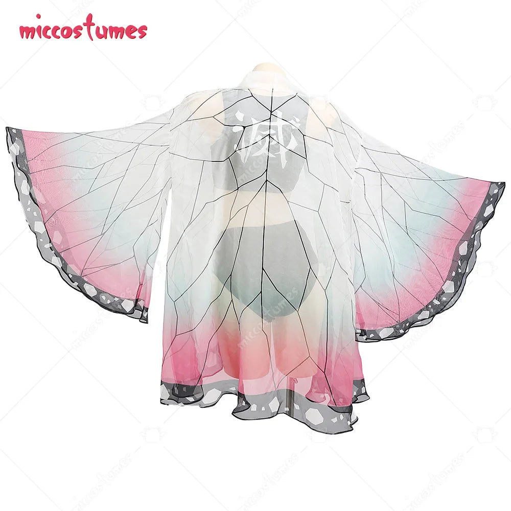 Beach Camp Women Bathing Suit Two Piece Bathing Suit Swimwear with Strapped Butterfly-Printed Kimono Haori Cover Up