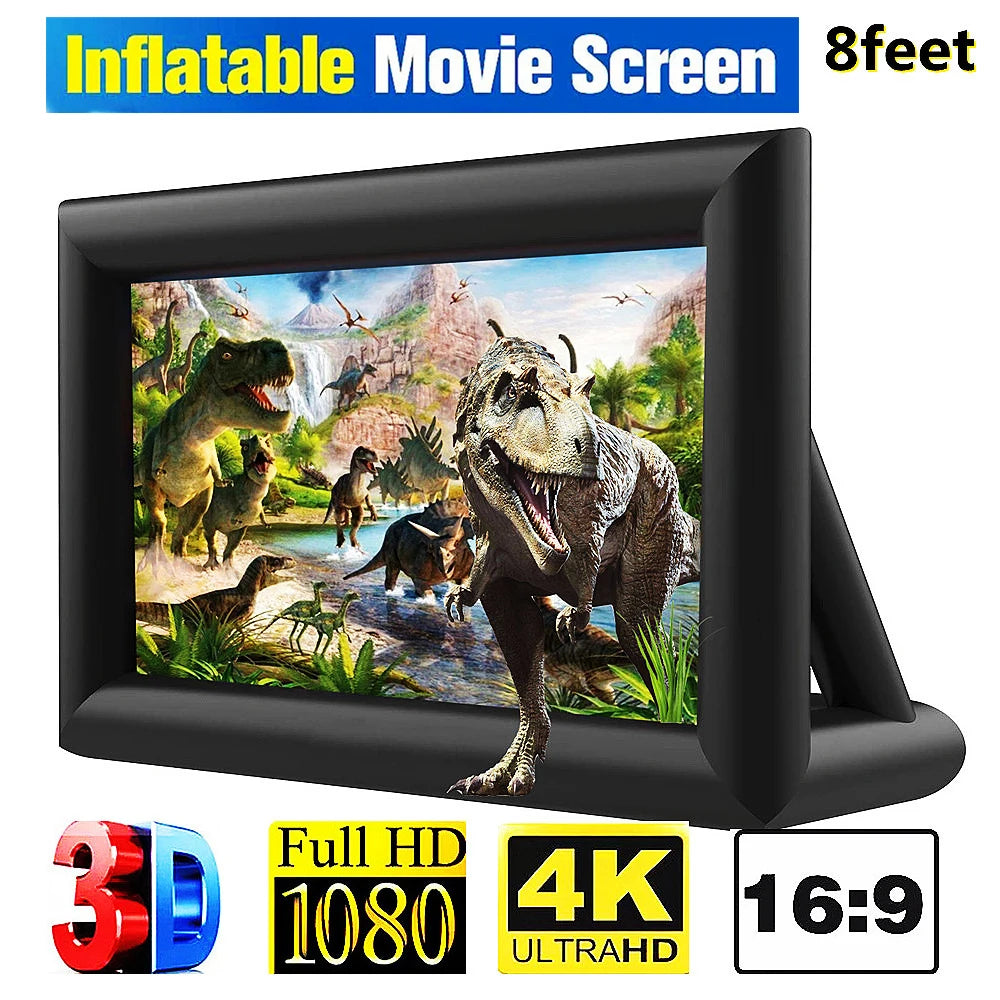 Beach Camp 8FT, 16FT Fast Shipping Inflatable Portable Outdoor And Indoor Movie Theater Projector Screen With All Accessories