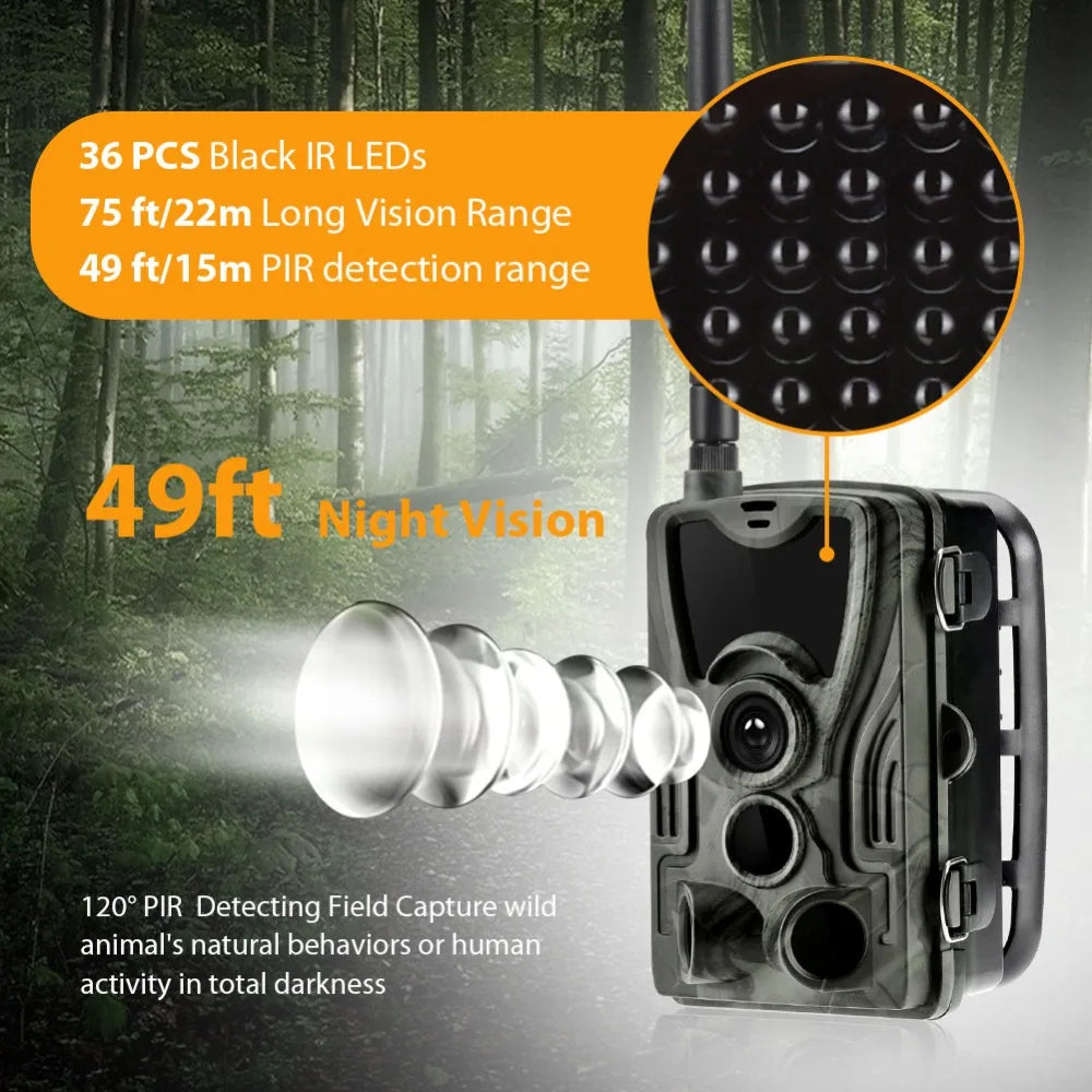 2G Hunting Trail Camera 20MP 1080P MMS/SMTP/SMS Wireless Wildlife Cameras Photo Traps HC801M Night Vision Hunter Chasse