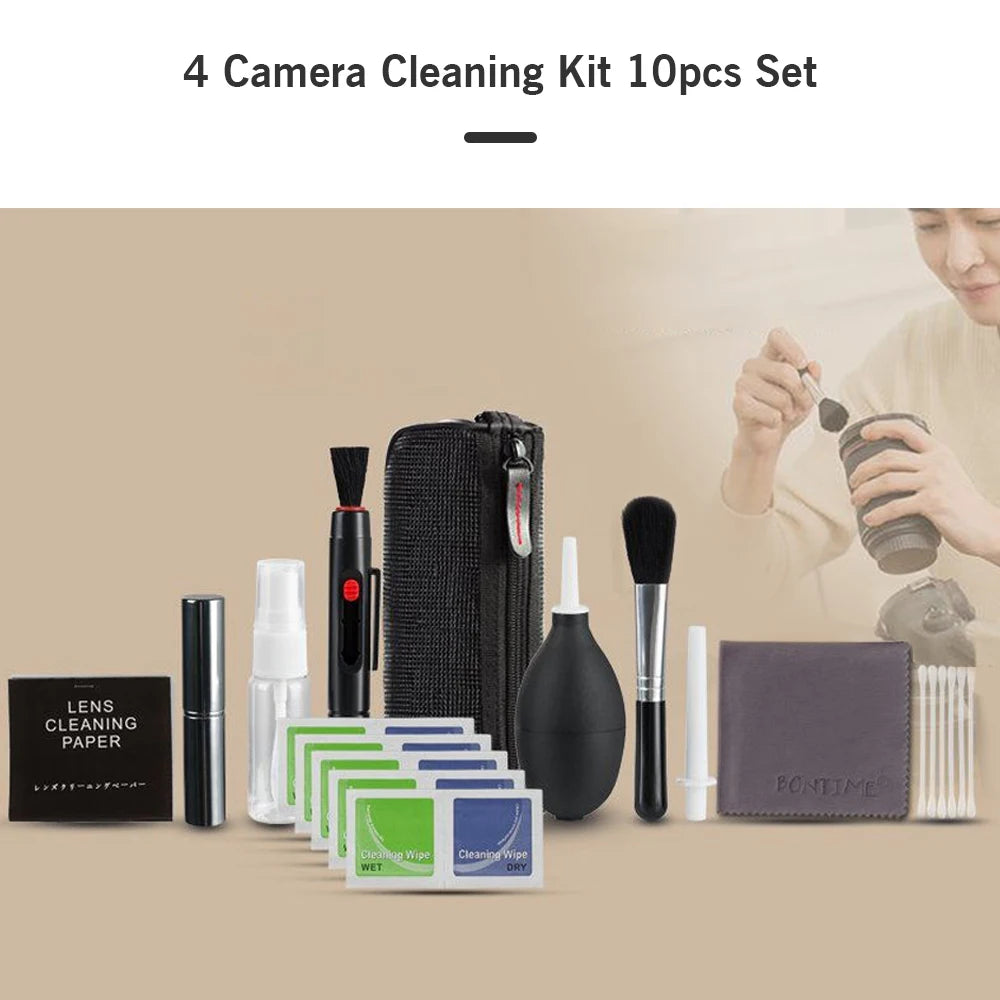 Professional Camera Cleaning Kit Lens Cleaning Kit w Air Blower Cleaning Pen Cleaning Cloth for Most Camera Mobile Phone Laptop