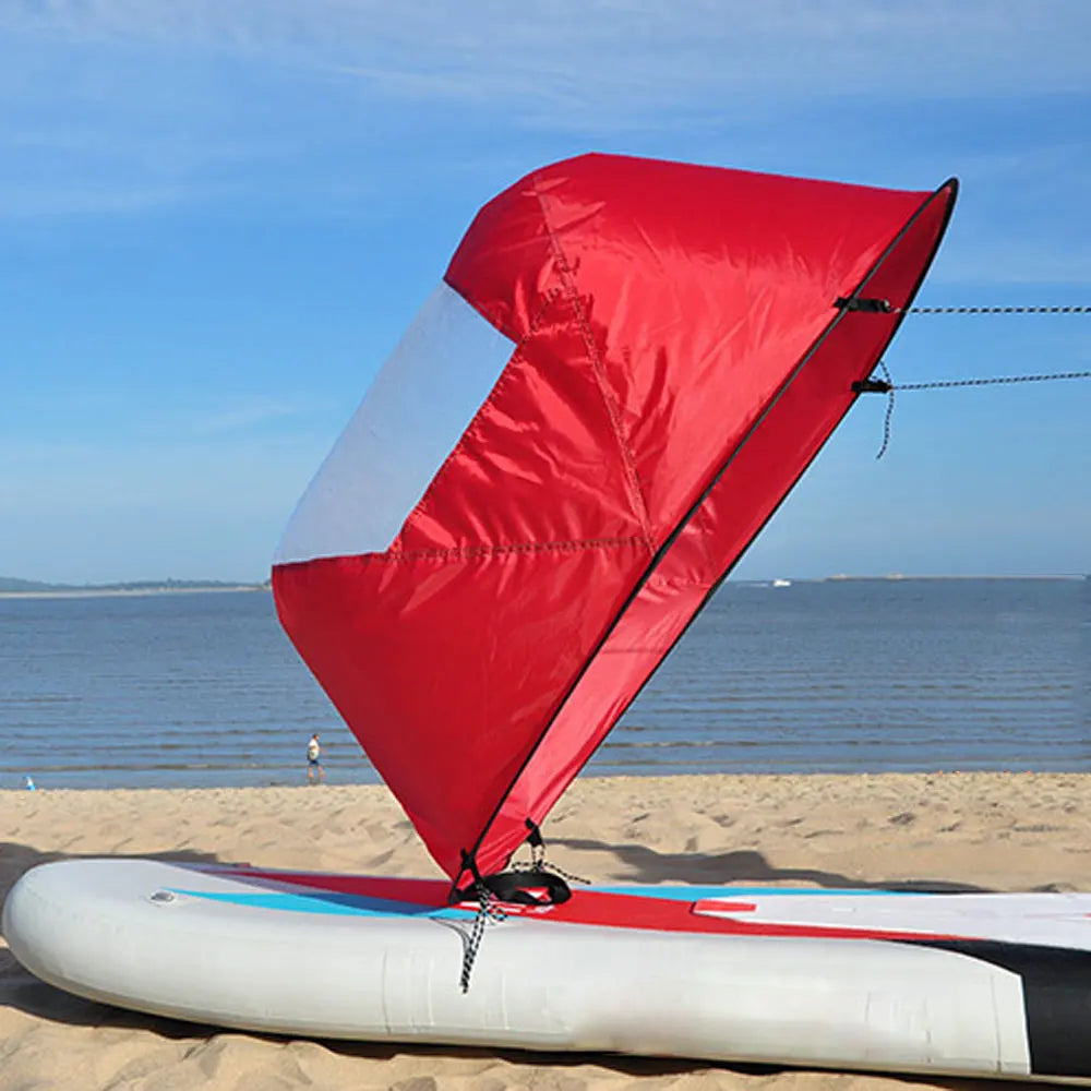 Beach Camp Kayak, Boat Wind Paddle Sailing Kit Popup Board Sail Rowing Downwind Boat Windpaddle with Clear Window Kayak Accessories
