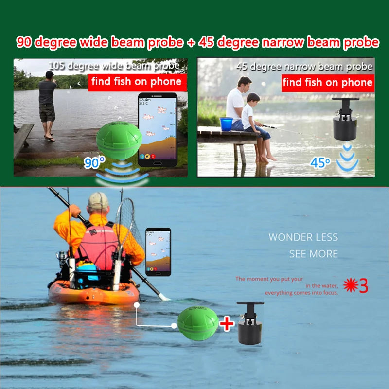 Beach Camp 2025 New Design Brand New Smart Phone Fish Finder Sonar Android & IosFish Finder Bluetooth Intelligent Fish Visual Fishing