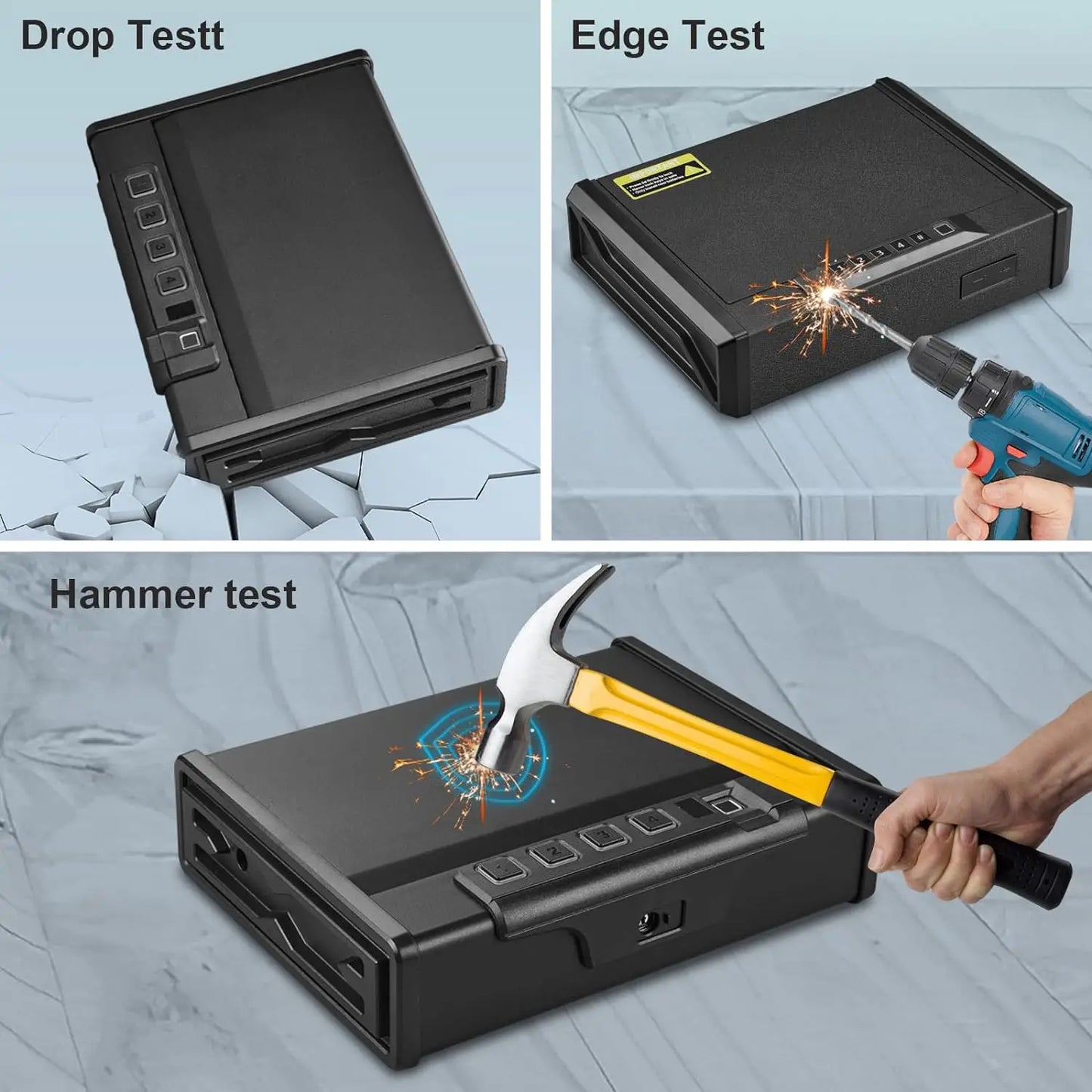 Biometric Gun Safe Box with Quick Access & Silent Operation Fingerprint, Keypad and Key with Type C Emergency Power Port.