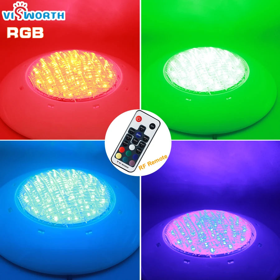 Beach Camp Swimming Pool Light 12V Ip68 Underwater Lamp 24W 36W Waterproof Leds SPA Lighting Pond RGB Warm/Cold White Led Piscina