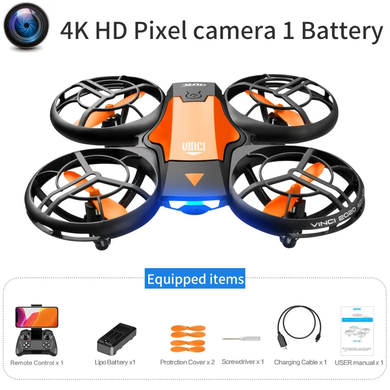 Beach Camp V8 New Mini Drone 4k profession HD 1080P Wide Angle Camera WiFi FPV RC Dron Height Keep Drones Helicopter Kids Toys 4DRC