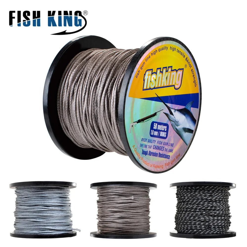 FISH KING Spearfishing Fishing Line Hot New Multifilament Fishing Line 50M 2.0mm 1.8mm 55YDS Material Braided Fishing Gun Line