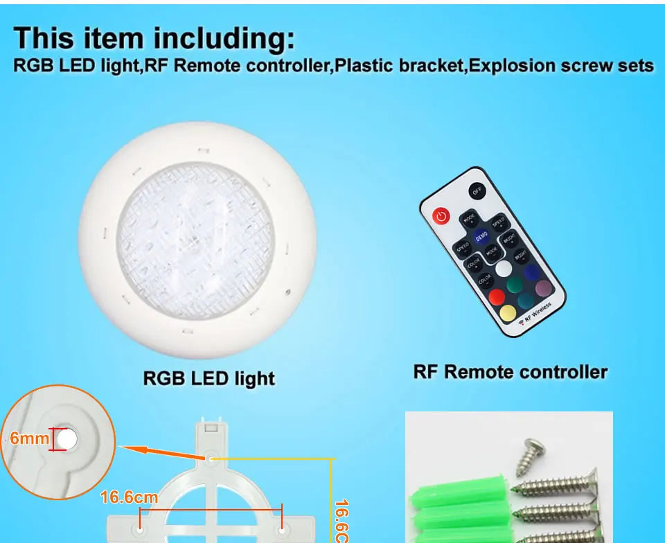 Beach Camp Swimming Pool Light 12V Ip68 Underwater Lamp 24W 36W Waterproof Leds SPA Lighting Pond RGB Warm/Cold White Led Piscina