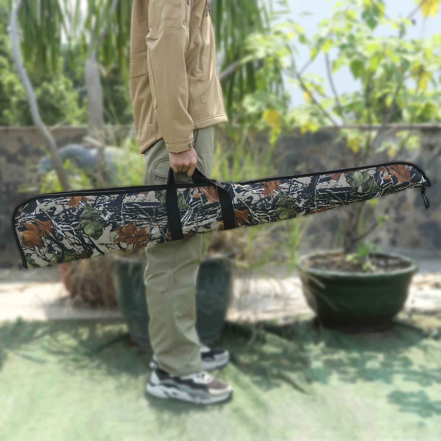 Beach Camp Hunting Camo Shotguns Case Gun Range Slip Padded Protection Bag Carry Heavy Duty 128CM Nylon Gun Accessories