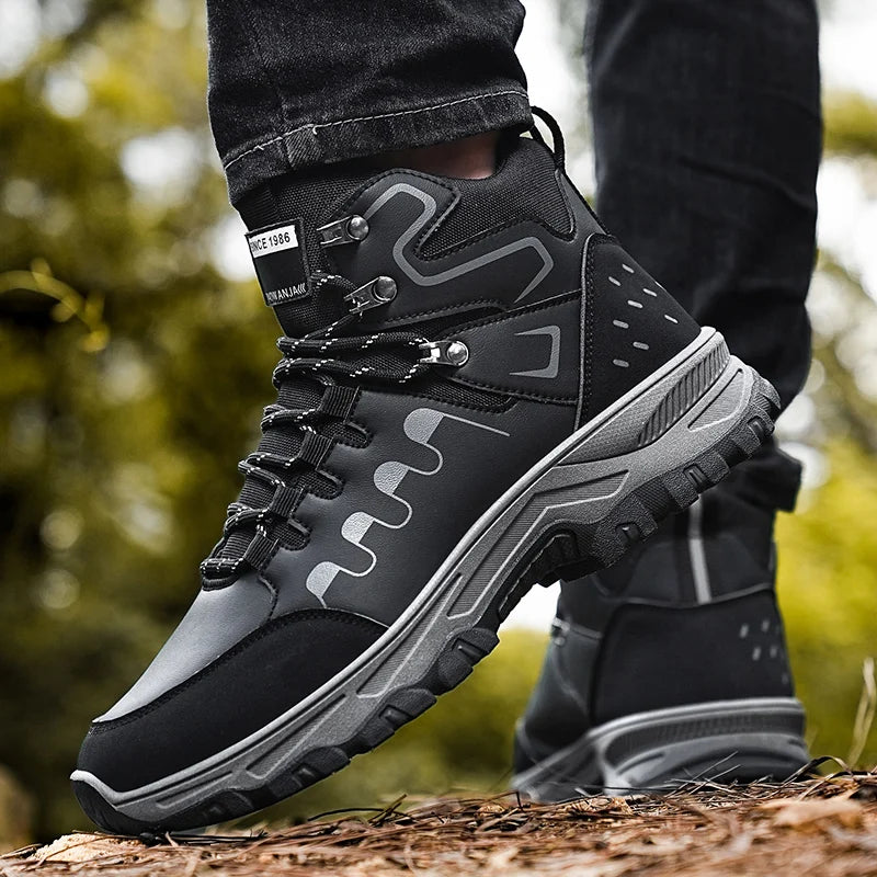 Beach Camp High top boots casual fashion comfortable casual boots anti slip thick sole height increasing versatile high top workwear boots