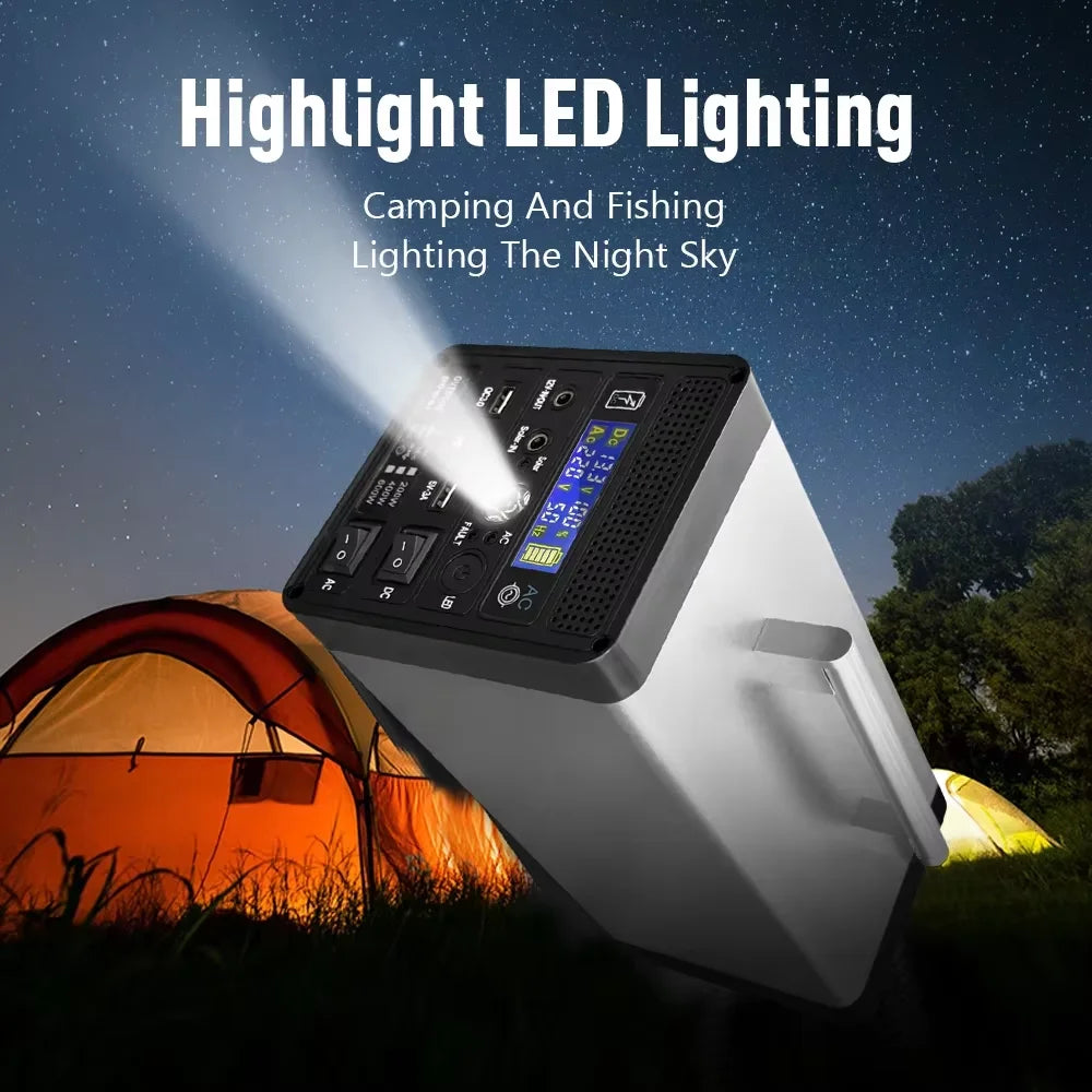 Beach Camp 400W 96000mAh Generator Solar Generator Station Pure Sine Wave 220V Portable Power Outdoor Camping for Home Car Drone Laptops
