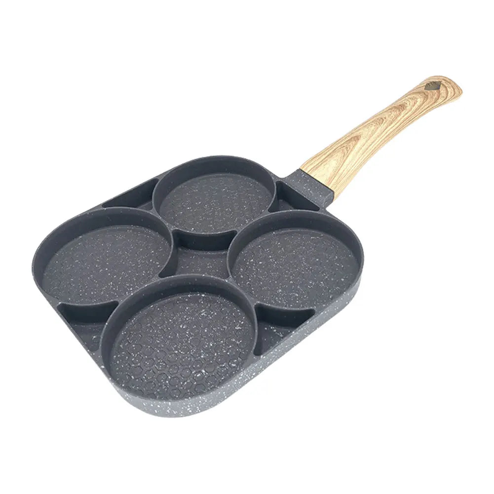 Beach Camp 7-3 Hole Non-Stick Kitchen Cooking Ham Pan Breakfast Maker Cookware Cast Iron Egg Pie Frying Pot Takoyaki Pan for Gas Stove