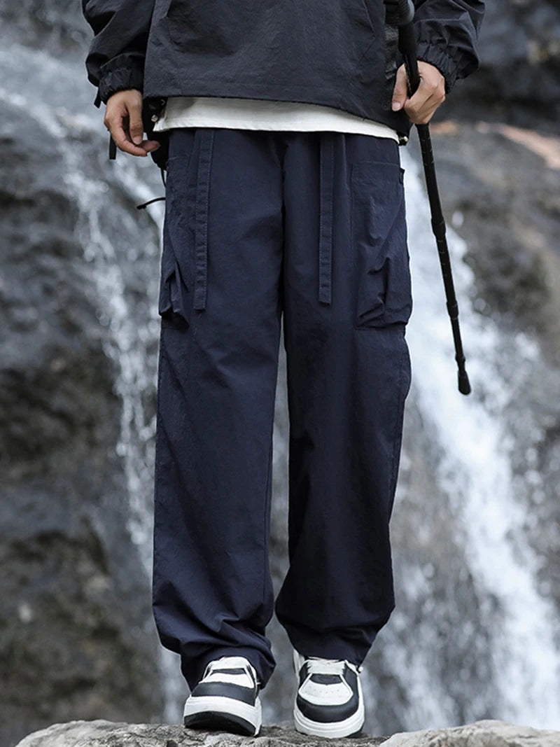 Beach Camp Hiking Pants Men Spring Summer Waterproof Lightweight Quick Dry Breathable Cargo Pants with Multi-Pockets Cooling Thin Trousers