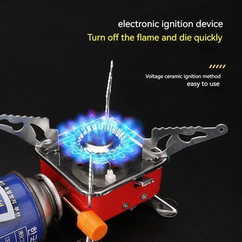 Portable Camping Gas Stove Mini Burner Cooker Foldable Windproof Cassette Stove Burner Hiking Picnic Cookware Barbecue BBQ