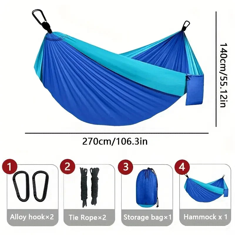 Beach Camp Camping Hammock Lightweight Portable Double Hammock with Tree Straps Camping Gear for Outside Hiking Beach Backpack Travel