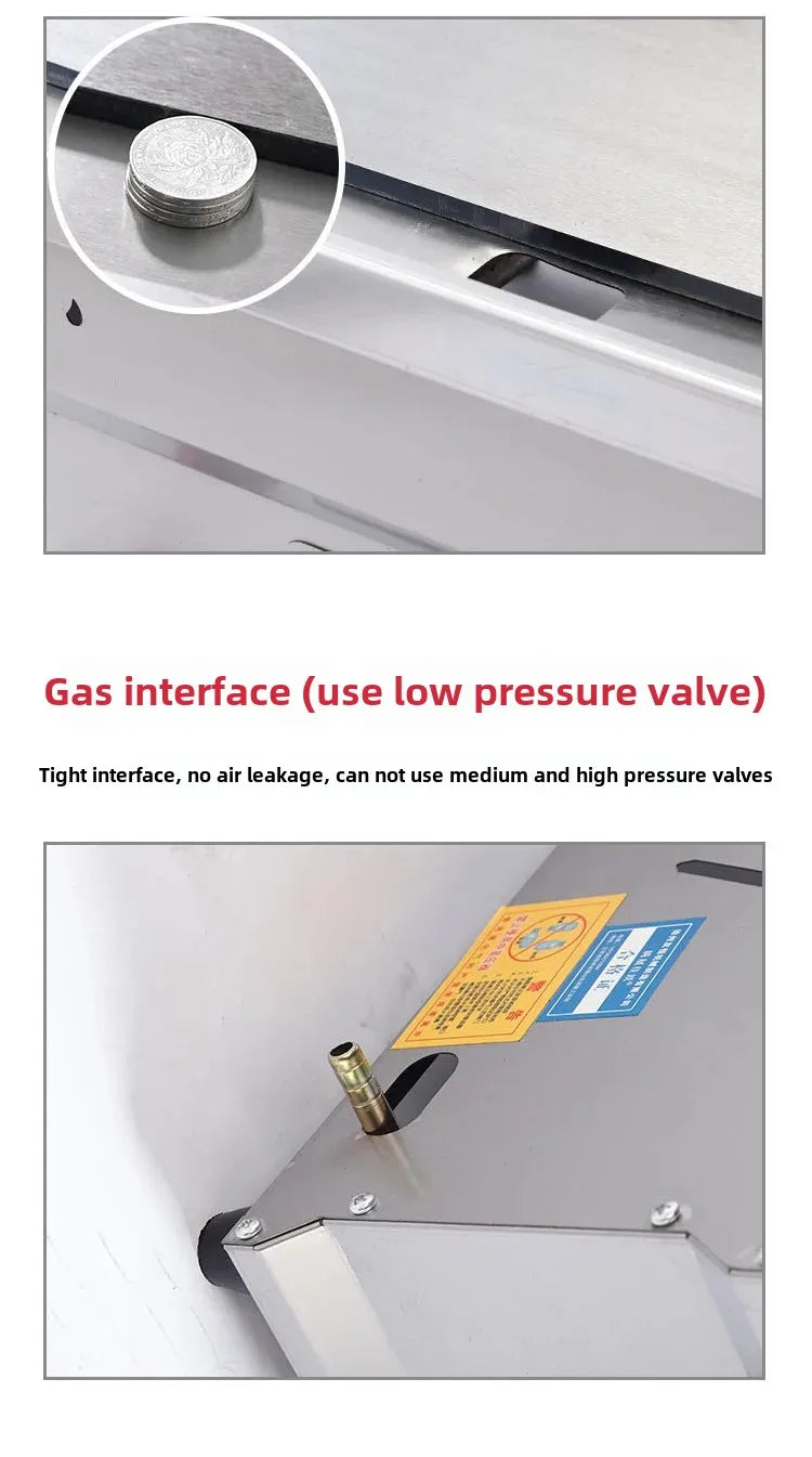 Commercial gas furnace, Combination machine for grilling and frying, Setting up a stall Snack sales for pancake Braised Squid