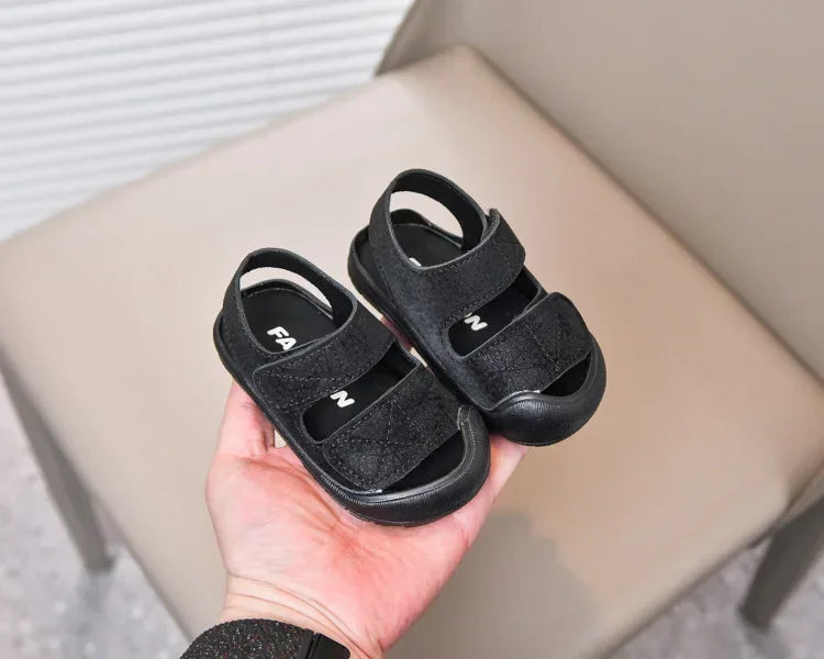 Baby Beach Shoes Toes Capped Anti-kicked Toddler Kids Walking Shoes Non-slip Soft Sole 2025 Summer Boys Girls Sandals Versatile