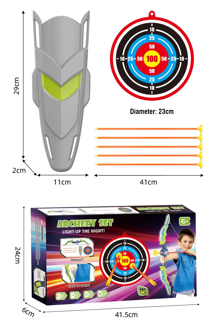 Bow and Arrows for Children Kids Archery Bow Practice Recurve Bow Outdoor Sports Game Hunting Shooting Toy Boys Gift Bow Kit Set