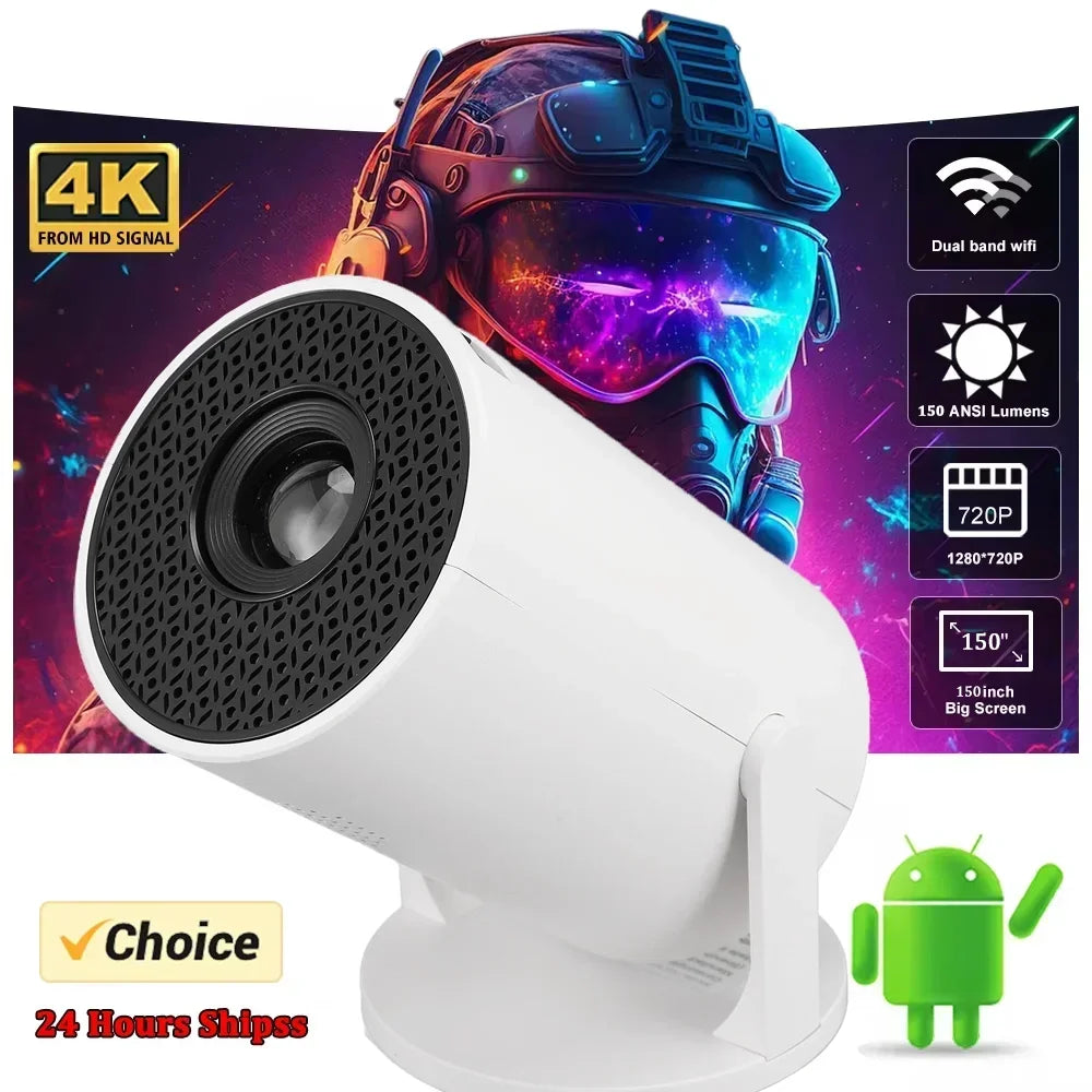 Beach Camp Outdoor Movie Projector 1080P LED, 270° Adjustable Angle, Support USB/TV Box/Phone/PC for Camping