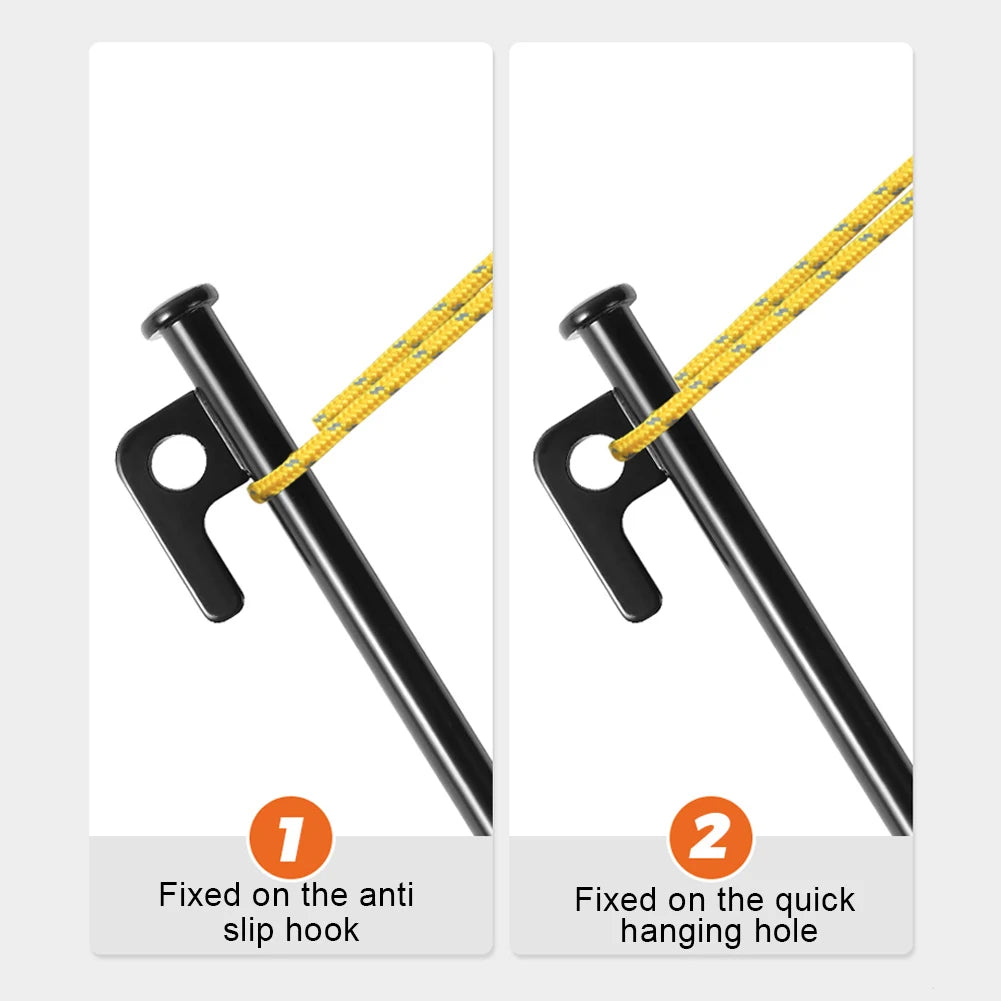 4/8Pcs Tent Pegs Forged Steel Tent Pegs Heavy Duty Unbreakable Tent Pegs with Storage Bag & Hammer for Camping Picnic