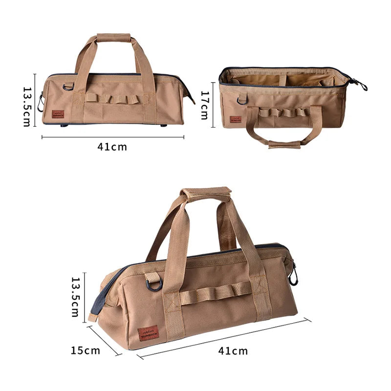 Camping Tool Bag Large Capacity Wide Mouth Storage Tool Bag Water Resistant Gear Bag