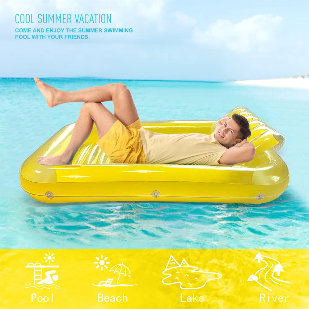 Beach Camp Inflatable Sun Pool Floating Row Spot New Outdoor Dual-purpose Water Leisure Floating Bed Bathing Sun Pool