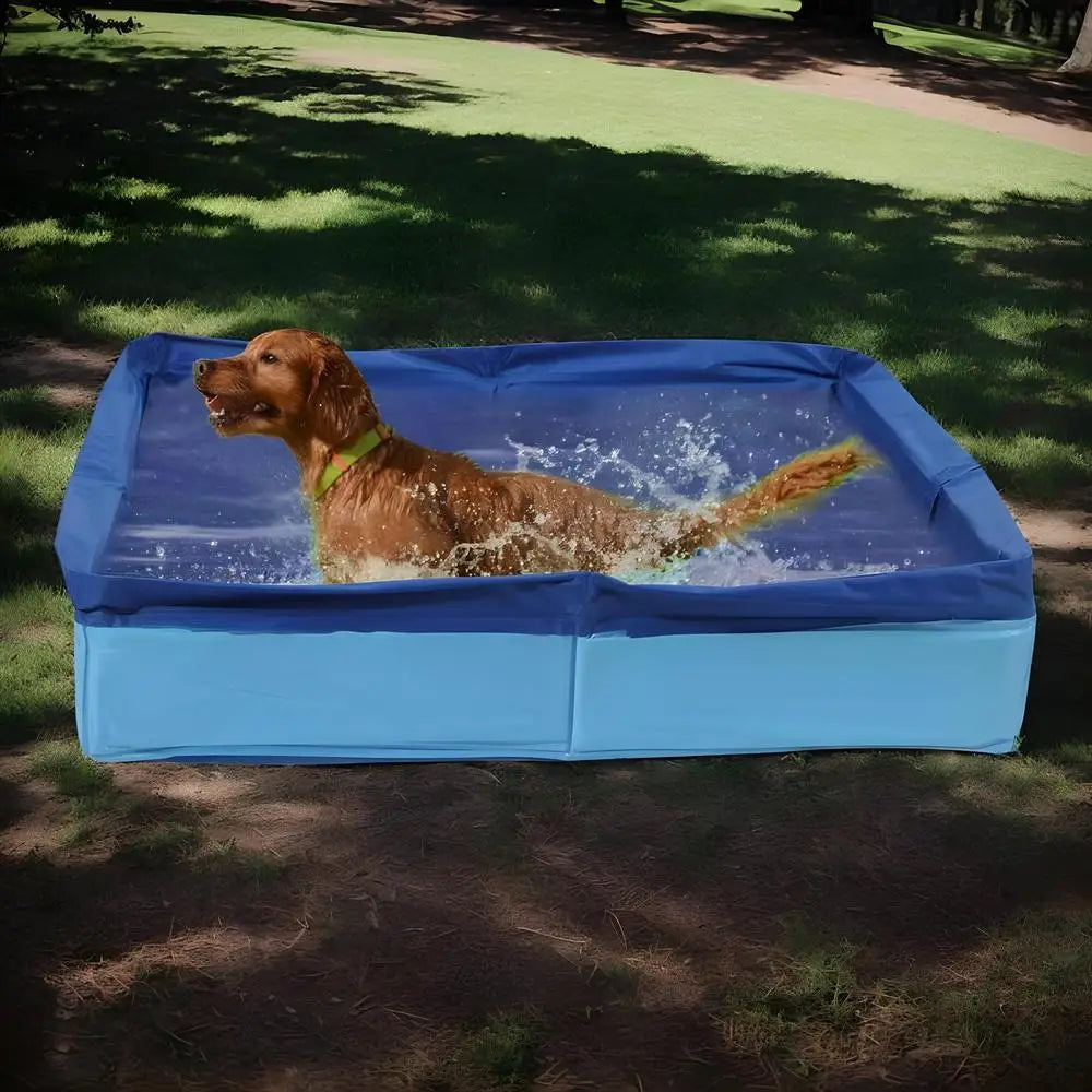 Beach Camp Dog Kiddie Pool PVC Folding Swimming Pool for Dog Non-Inflatable Save Space Pet Puppy Bathing Tub for Puppy Cats Other Animals