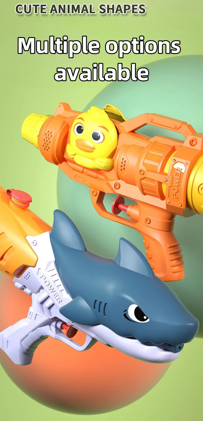 Beach Camp Dinosaurs, ducks, sharks, twin sprinklers, water gun toys, water fights, family gatherings, party games, water pools, beach toys