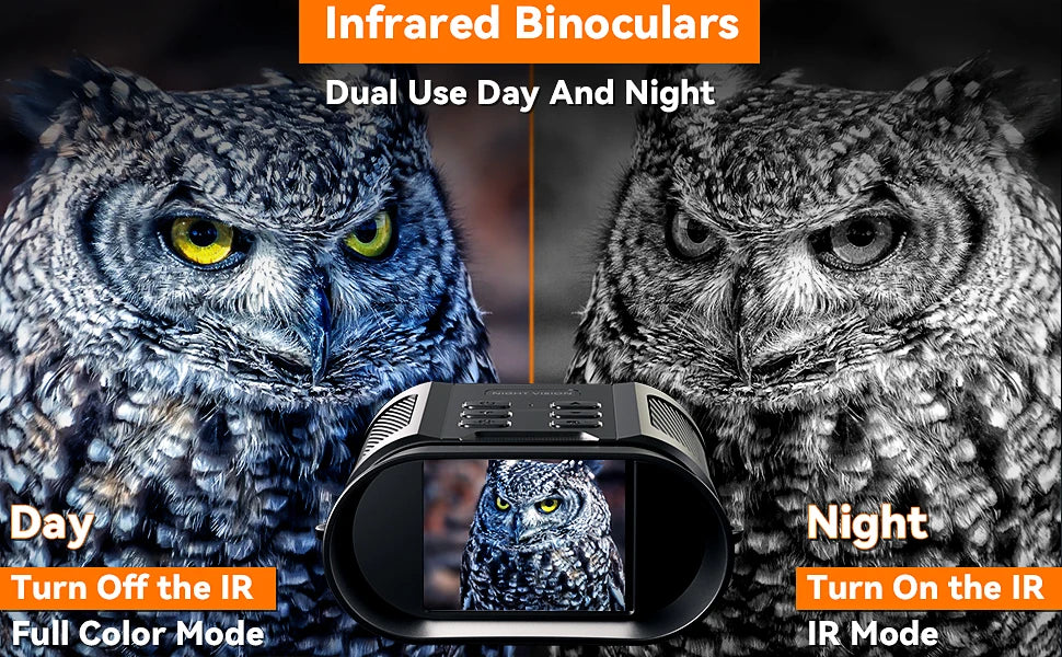 Night Vision Binoculars, FHD Infrared Hunting Night Vision 8X Digital Zoom, Night-Vision Scope Hunting Camping Save Photo Video