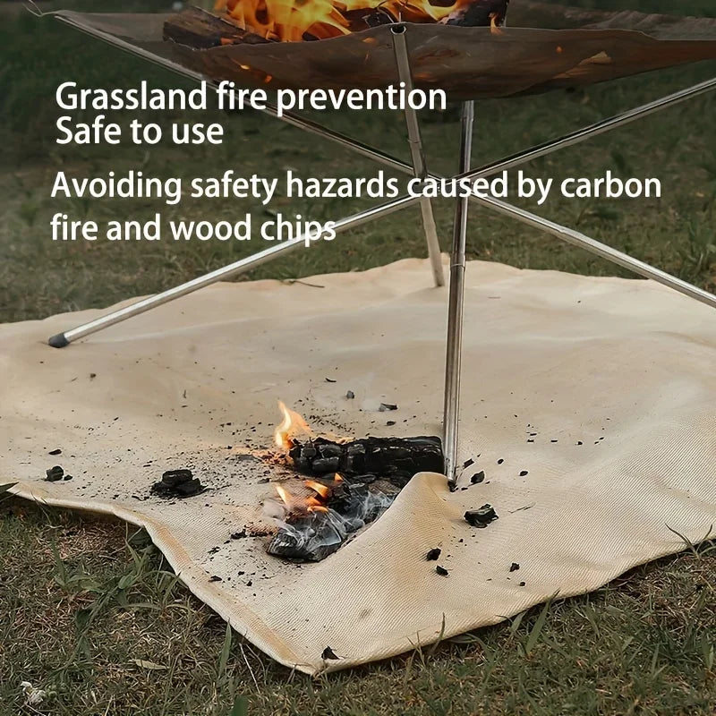 1pc Barbecue Fire Protection Pit Mat Camping Picnic Barbecue Mat High Temperature Ironing Fire Retardant Carpet Outdoor Indoor