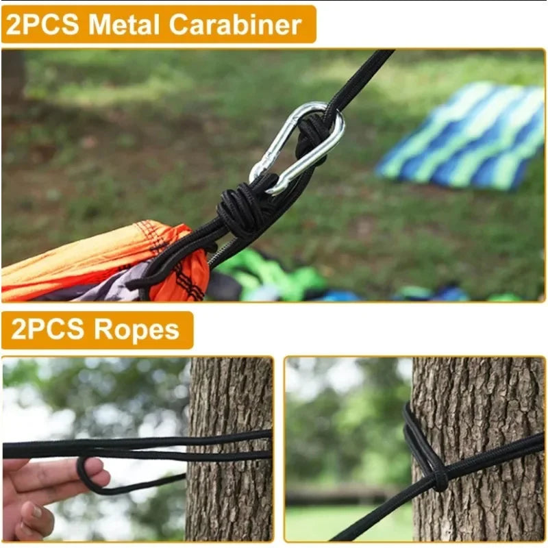 Beach Camp Camping Hammock Lightweight Portable Double Hammock with Tree Straps Camping Gear for Outside Hiking Beach Backpack Travel