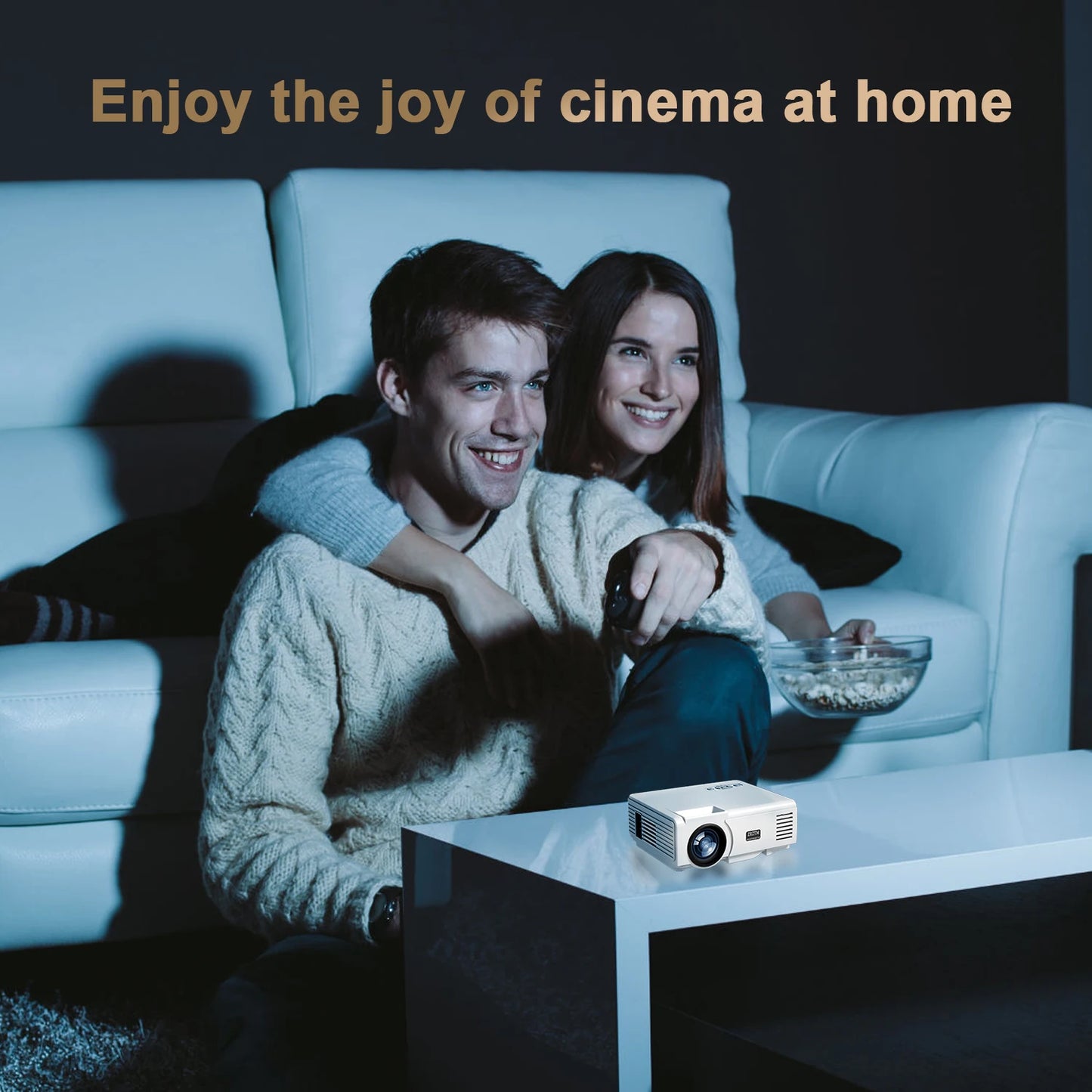 Beach Camp Projector Q54K Outdoor Movie Projector HDMI USB with Durable Construction for Various Environments