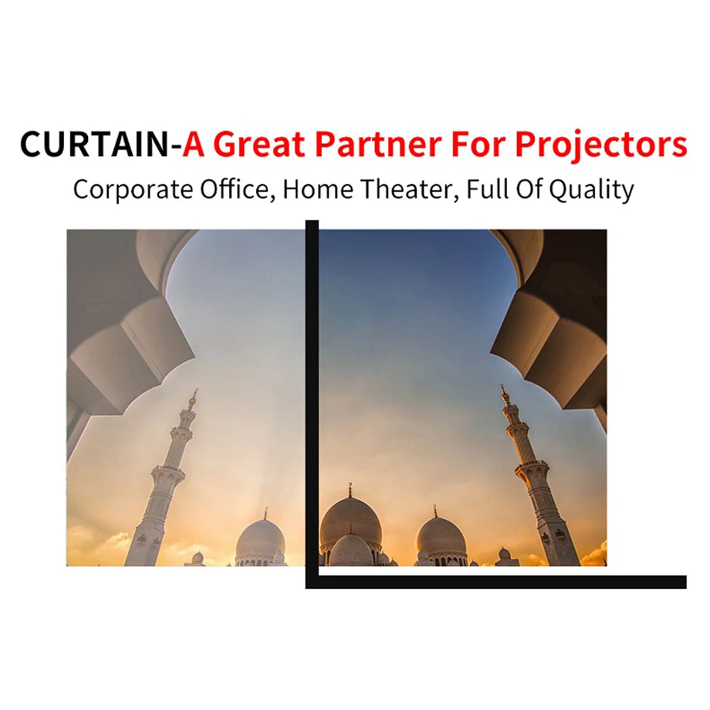 Beach Camp Portable Translucent Projector Screen Simple Curtain 16:9 Movies Game Anti-Light 60-150inch Projection Screen for Home Outdoor