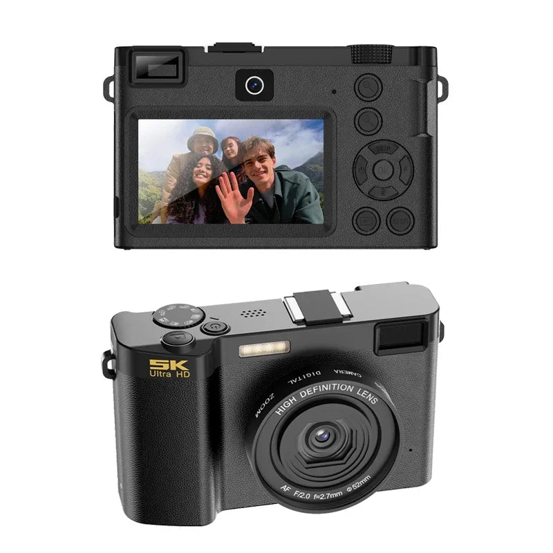 Beach Camp5K Professional Digital Camera WIFI Webcam Wide Angle Digital Zoom 64MP Camcorder Photography 3 Inch Screen Vlog Video Recorder