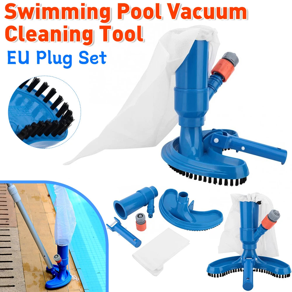 Beach Camp Swimming Pool Vacuum Cleaning Tool Pool Vacuum Cleaner Set for Spring Outdoor Cleaning Skimmer Brush Pool Tool with EU US Plug