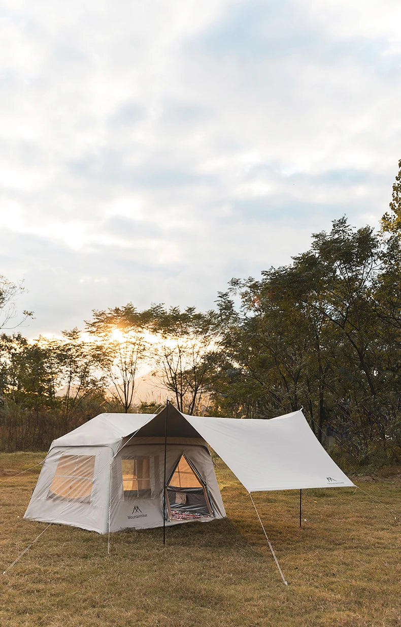 Beach Camp Outdoor Camping 3-4 Person Portable Waterproof Family Awning Beach Tent Quick Opening Fishing Tent Picnic Park Anti-UV Shade