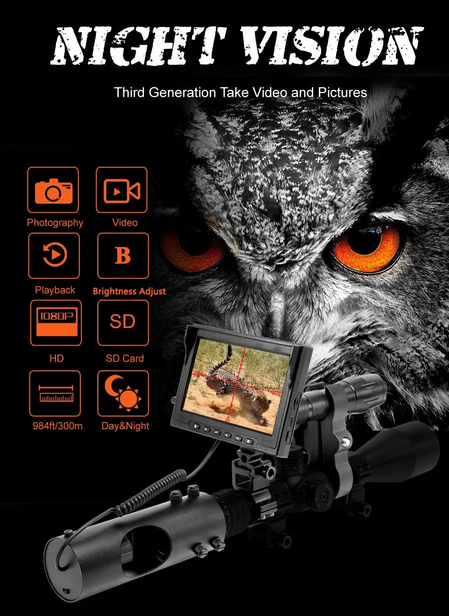 Beach Camp Night Vision Riflescope Hunting Scopes Optical Sight 850nm Infrared LED IR Waterproof Night Vision Hunting Camera