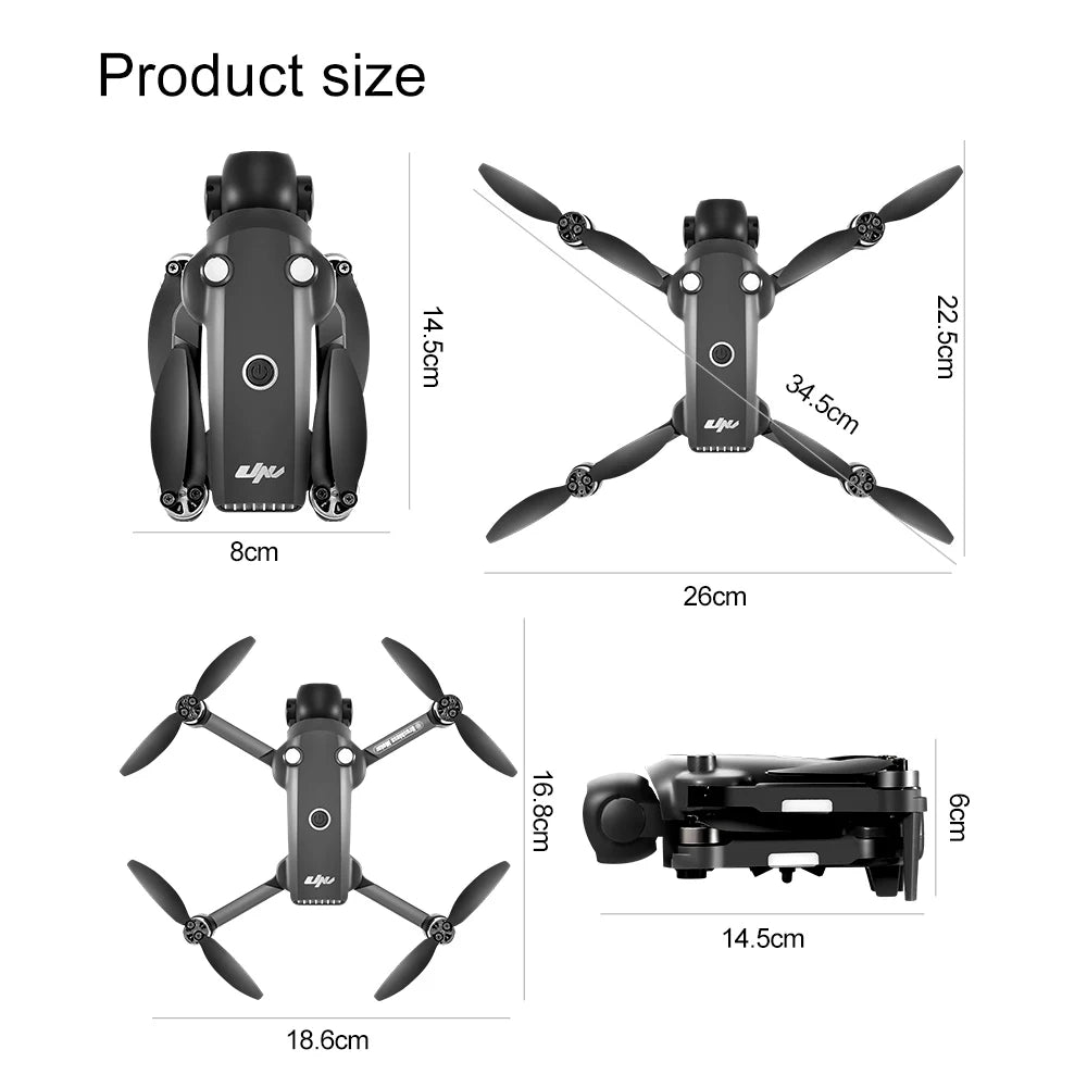 Beach Camp Drone 4K Professional HD Dual-Camera Obstacle Avoidance 5G Wi-Fi with Screen Remote Control Quadcopter Optical Flow Drone
