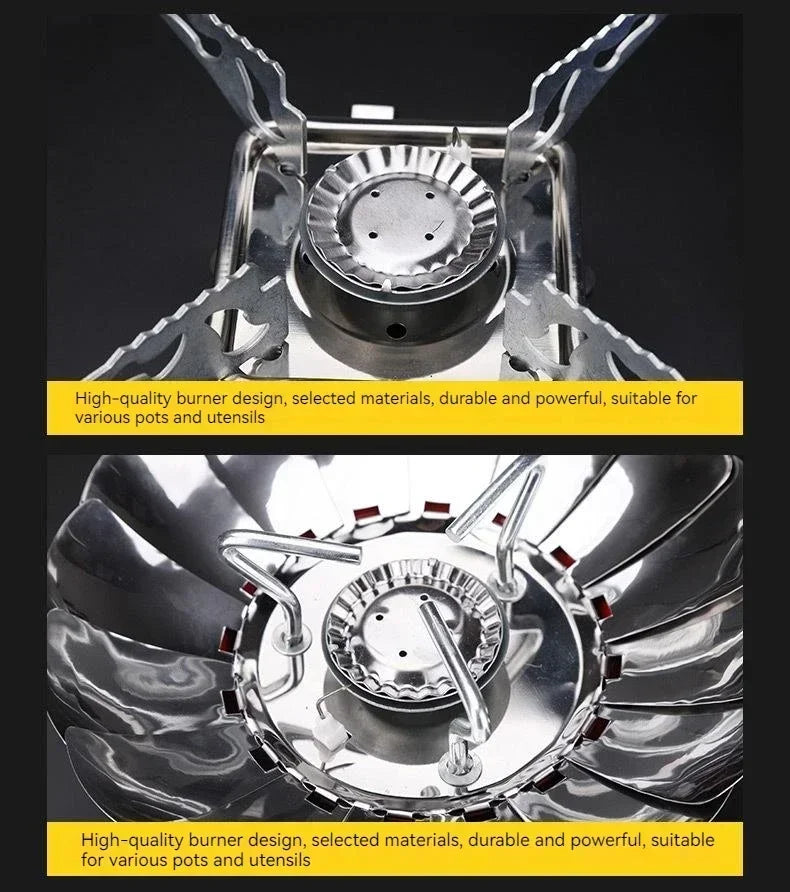 Portable Camping Gas Stove Mini Burner Cooker Foldable Windproof Cassette Stove Burner Hiking Picnic Cookware Barbecue BBQ