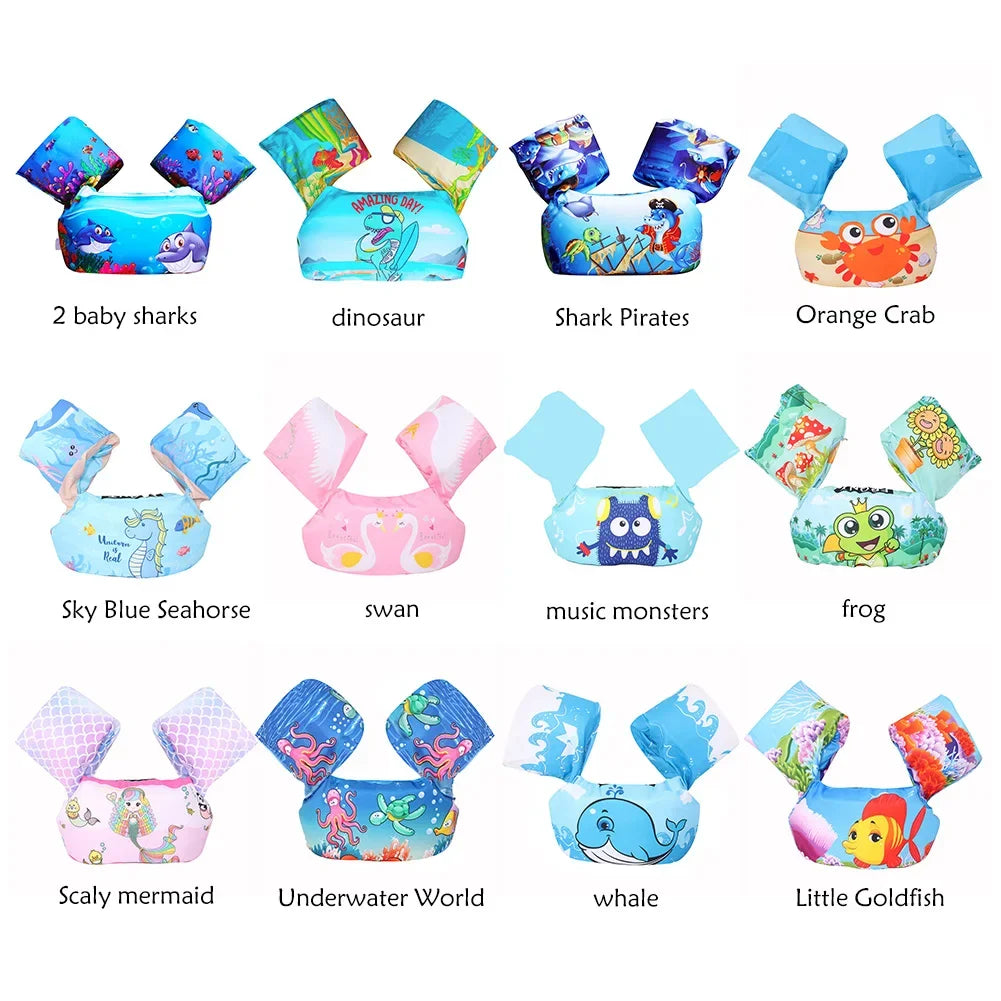 Beach Camp Kids Swimming Floats Ring Cartoon Swim Floating Armbands Buoy Cute Pool Float Rings for Kids Children for Baby Toddler Arm Float
