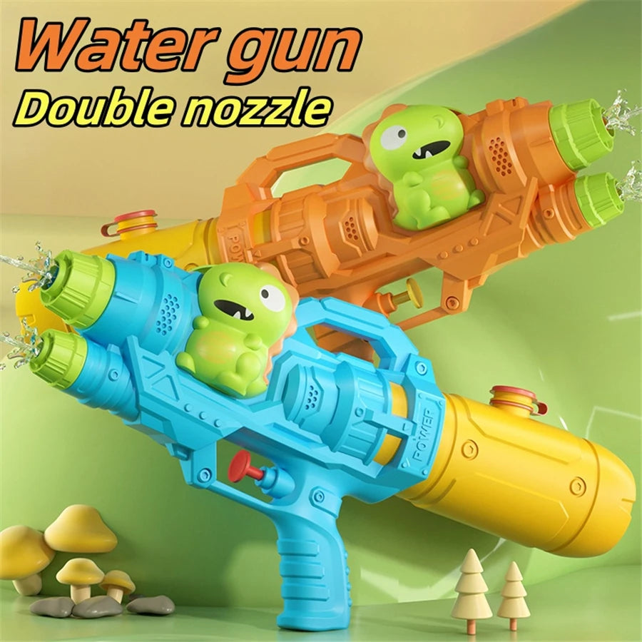 Beach Camp Dinosaurs, ducks, sharks, twin sprinklers, water gun toys, water fights, family gatherings, party games, water pools, beach toys
