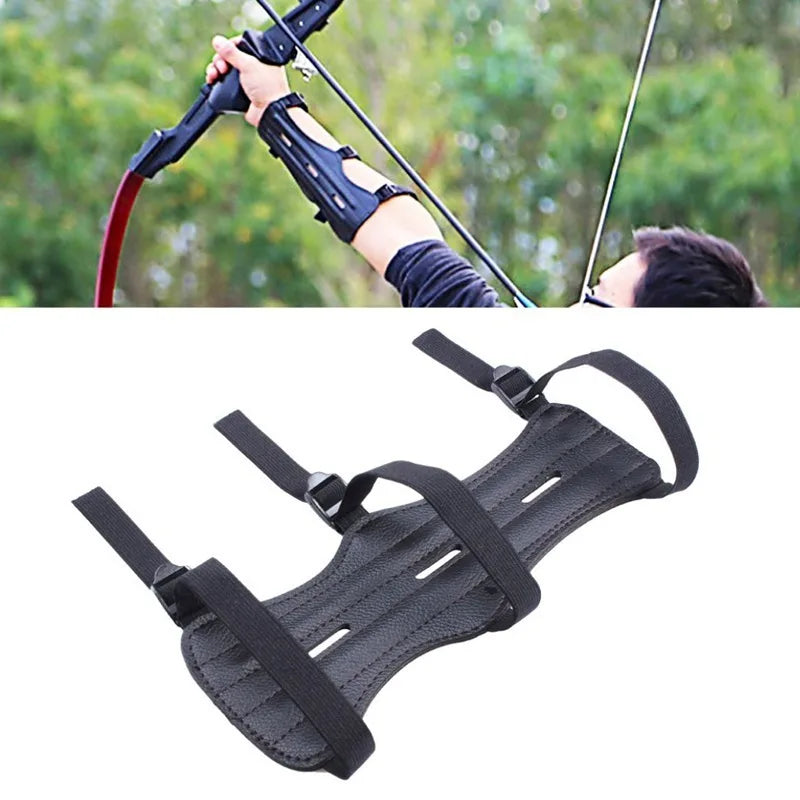 Beach Camp Leather Archery Equipment Arm Guard Protection Forearm Safe Adjustable Bow Arrow Hunting