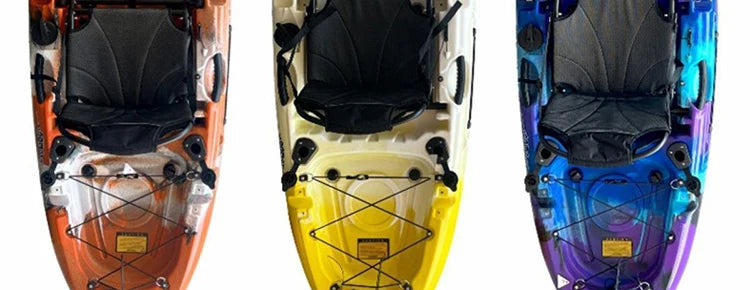 Beach Camp Portable LLDPE Kayak with Split Hard Shell, Electric/Pedal-Driven Canoe for Solo/Tandem Lake/Sea Adventures, Modular Assembly