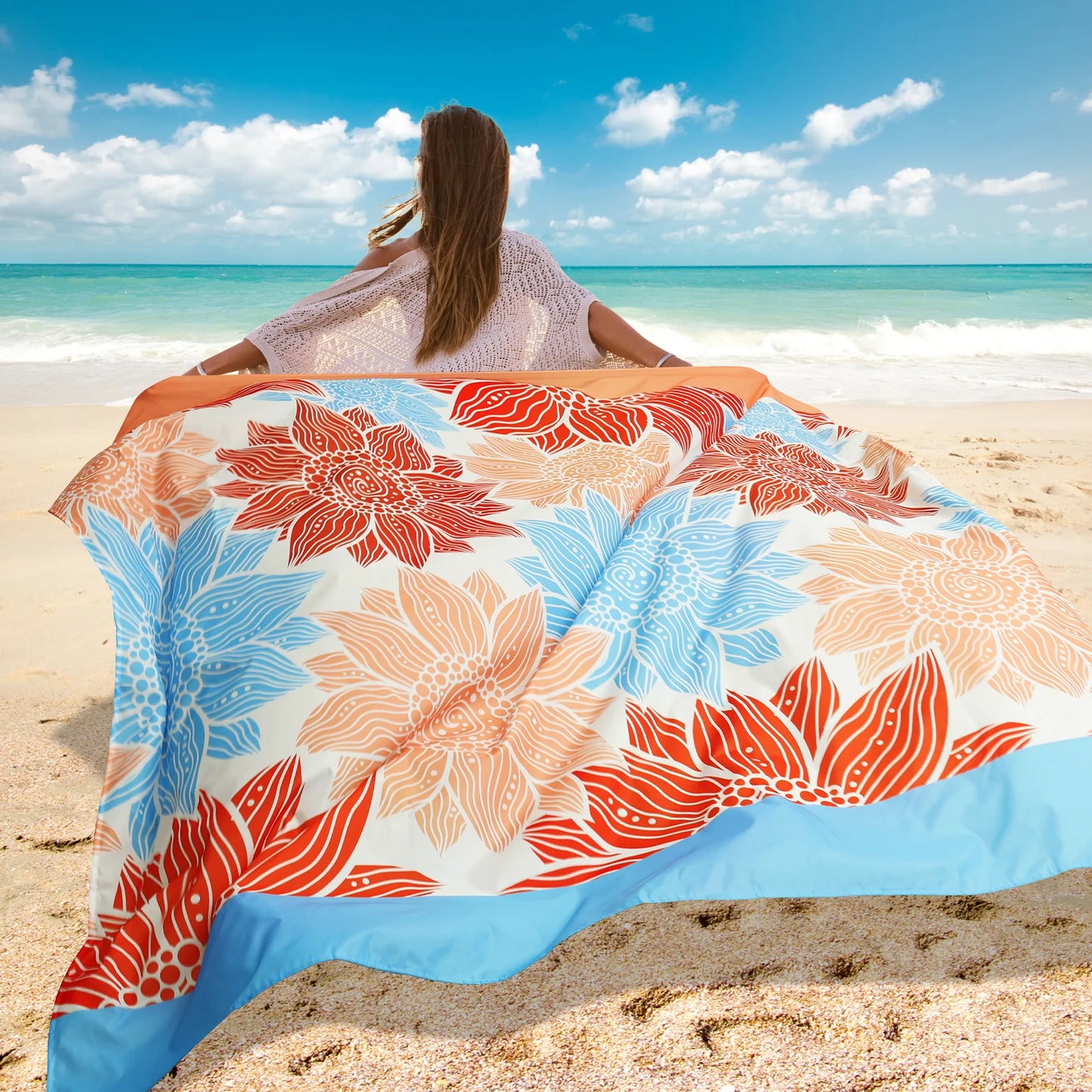 Beach Blanket Picnic Mat 210x200cm Waterproof Sandproof Portable Outdoor Sports Travel Hiking Camping Blanket