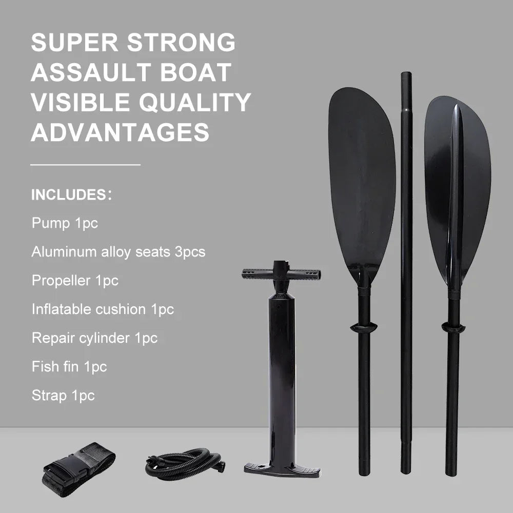 2-Person Inflatable Fishing Kayak w/ Aluminum Oars & Pump - Lightweight PVC Canoe for Lake/River, Durable Portable Watercraft