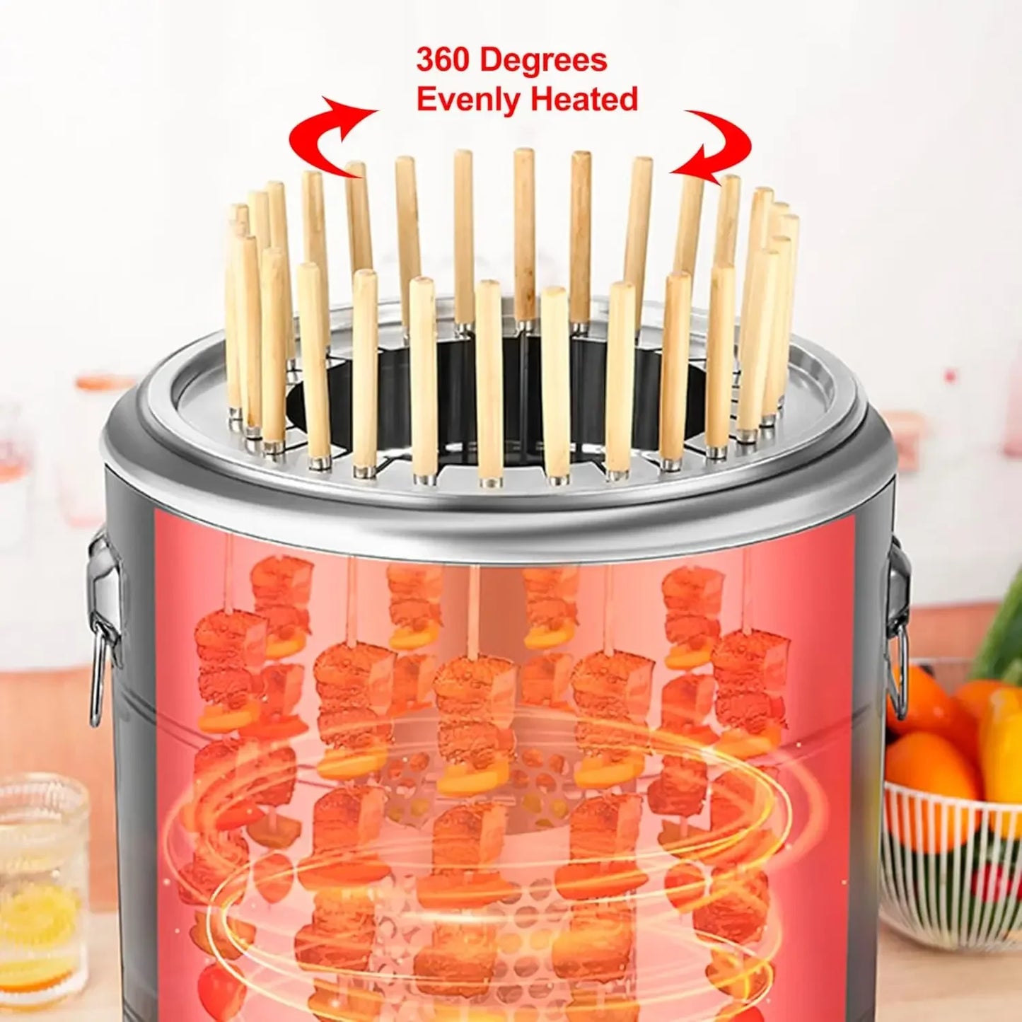 Outdoor Portable Charcoal Grill Stainless Steel Smokeless BBQ Hanging Stove Grill Outdoor Camping Cookware for Hiking Picnic