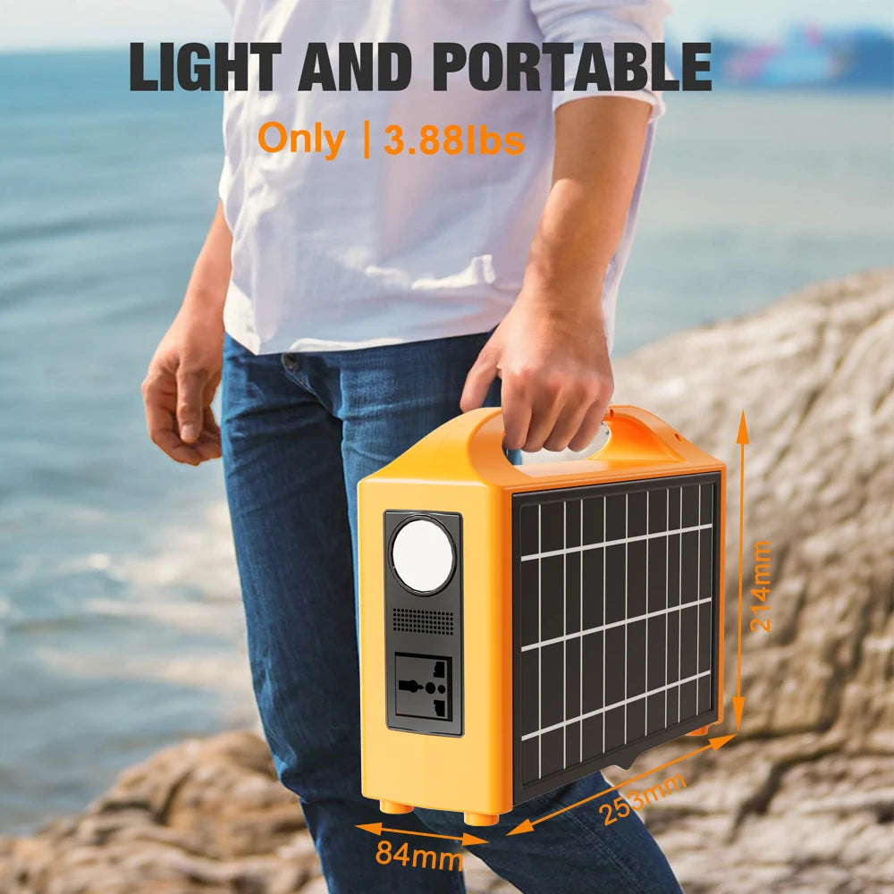 Beach Camp Portable Power Station 100W Solar Generator output AC 220V 110V LiFePO4 Power Bank UPS Power Plant For Outdoor Camping