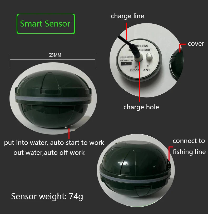 Beach Camp 2025 New Design Brand New Smart Phone Fish Finder Sonar Android & IosFish Finder Bluetooth Intelligent Fish Visual Fishing