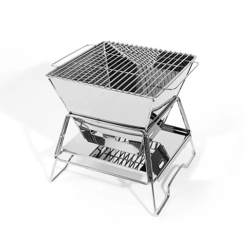 Beach Camp Camping Fire Table Charcoal Barbecue Grill Outdoor Picnic Bonfire Outdoor Portable Folding Barbecue Stove Fire Pit Camping Stove